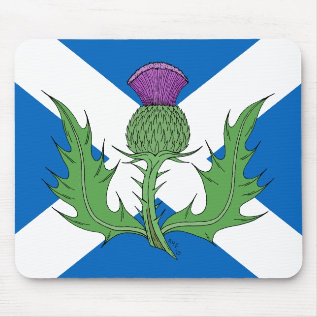 Alfombrilla De Ratón Scottish Thistle and Saltire (Frente)