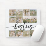 Alfombrilla De Ratón Script Besties Photo Collage Personalized<br><div class="desc">Are you lucky enough to have a best friend - Then show them just how much they mean to you with this stylish 'Best Friends' photo mousepad. Featuring 12 square photographs of your choice, which you can easily download from your phone or computer, this mousepad also includes the word 'bestie'...</div>