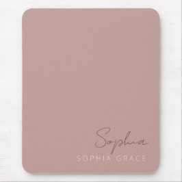 Alfombrilla De Ratón Script Moderno Personalizado Manuscrito Rosa Polvo