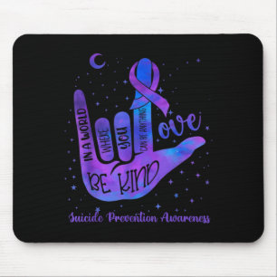 Alfombrilla De Ratón Sé Amable Amor Tie Dye Señal de Mano Prevención