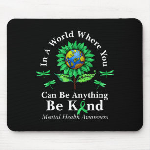Alfombrilla De Ratón Sé Amable Cinta Verde Girasol Conciencia Salud Men