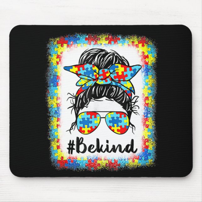 Alfombrilla De Ratón Sé amable de la conciencia sobre el autismo Chicas (Frente)