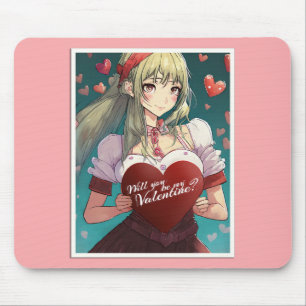 Alfombrilla De Ratón Sé mi San Valentín al estilo manga 33893