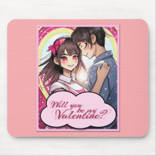 Alfombrilla De Ratón Sé mi San Valentín al estilo Manga 58477