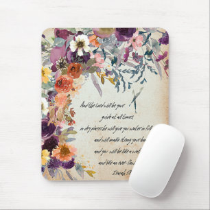 Alfombrilla De Ratón Sé tu guía, mezcla floral otoñal