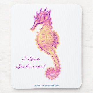 Alfombrilla De Ratón SEA-HORSE (Rosa y Golds) Mousepad
