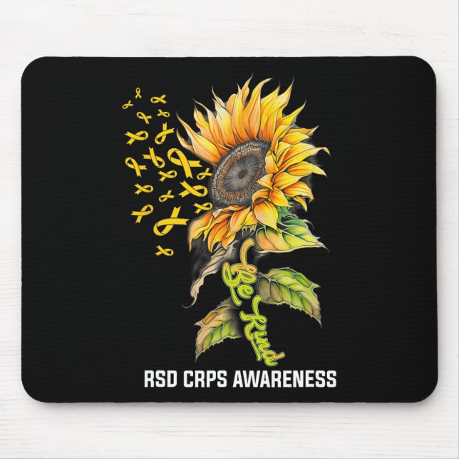 Alfombrilla De Ratón Sea Kind Sunflower RSD Conciencia de CRPS (Frente)
