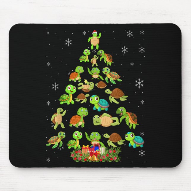 Alfombrilla De Ratón Sea Turtle Christmas Tree Matching Family Xmas Tre (Frente)