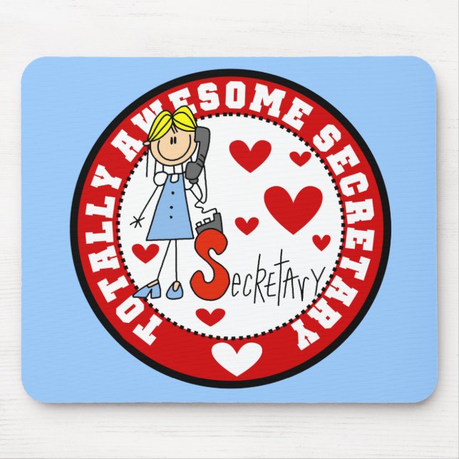 Alfombrilla De Ratón Secretaria totalmente impresionante Mousepad (Frente)