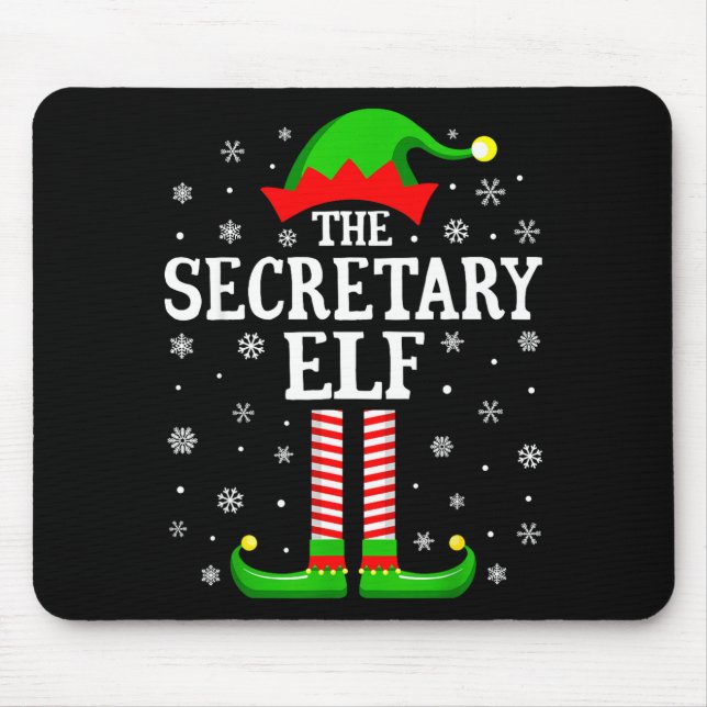 Alfombrilla De Ratón Secretary Elf Funny Christmas Family Matching  (Frente)