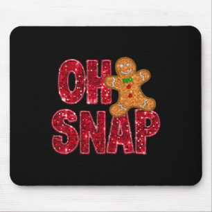 Alfombrilla De Ratón Secuencias de Faux Oh Navidades Snap Gingerbread F
