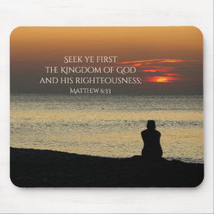 Alfombrilla De Ratón Seek First Kingdom of God, Mateo 6:33 Sunset