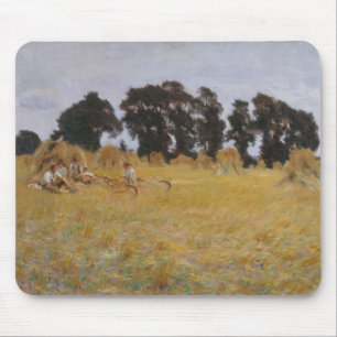 Alfombrilla De Ratón Segadores que descansan en un campo de trigo