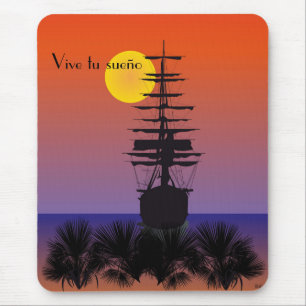Alfombrilla De Ratón Segelschiff mit Sonnenaufgang Mauspad