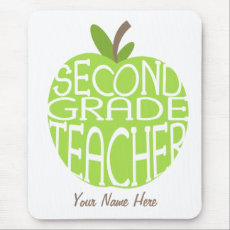 Alfombrilla De Ratón Segundo profesor Mousepad - Apple verde del grado