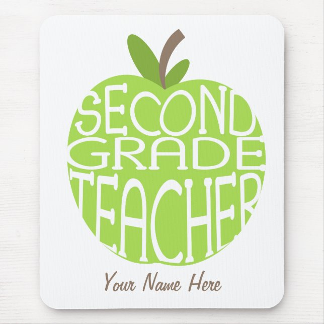 Alfombrilla De Ratón Segundo profesor Mousepad - Apple verde del grado (Frente)