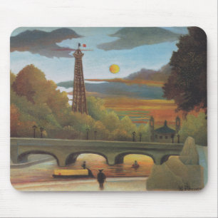 Alfombrilla De Ratón Seine & Eiffel Tower in the Sunset (París, Francia