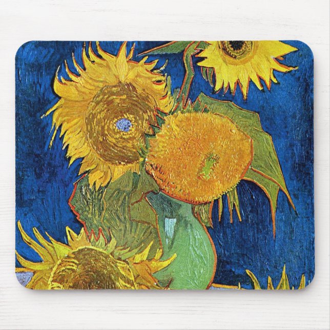 Alfombrilla De Ratón Seis girasoles, Van Gogh (Frente)