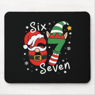 Alfombrilla De Ratón Seis Siete 67 Meme 6 7 Elfo Santa Navidad Pijama