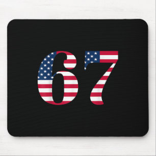 Alfombrilla De Ratón Seis Siete 67 Meme Divertido Us Bandera Americana