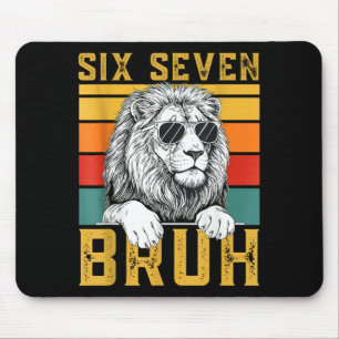 Alfombrilla De Ratón Seis Siete 6 7 67 Meme Divertido León Retro Vintag