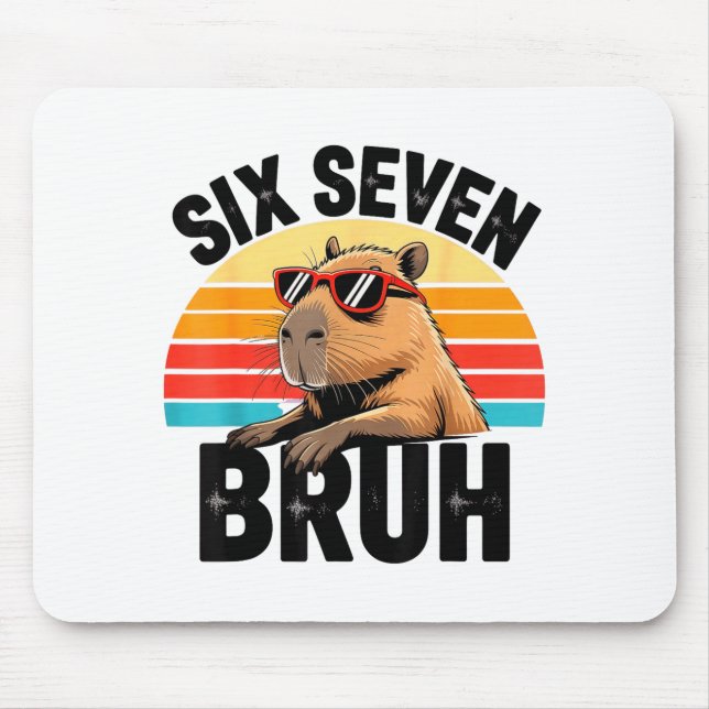 Alfombrilla De Ratón Seis Siete Bruh 67 Meme Capybara  (Frente)