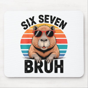 Alfombrilla De Ratón Seis Siete Bruh 6 7 Meme Divertido Capybara 6 7