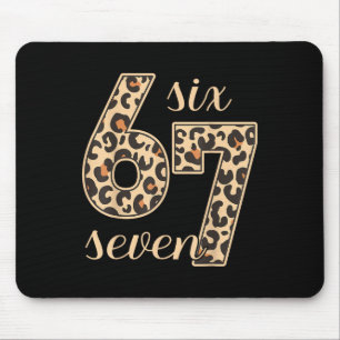 Alfombrilla De Ratón Seis Siete Meme 6-7 Número Estampado de Leopardo G