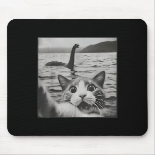 Alfombrilla De Ratón Selfie De Gato Con Gatos Funny Monster De Loch Nes