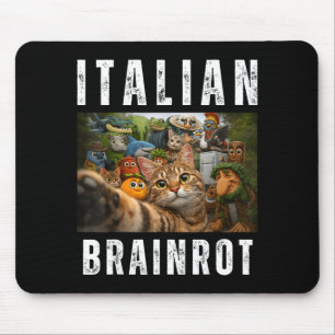 Alfombrilla De Ratón Selfie de gato con meme divertido de italian brain