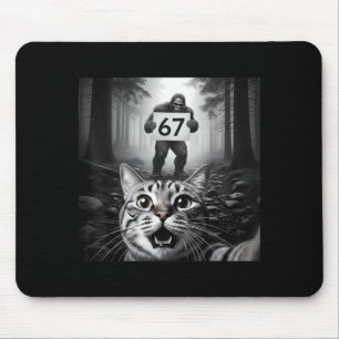 Alfombrilla De Ratón Selfie Divertida de Gato con Bigfoot 67 Seis Siete