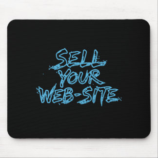 Alfombrilla De Ratón Sell Your Website Blue Tech Typography