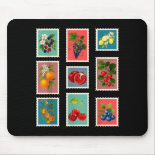 Alfombrilla De Ratón Sello de Frutas de Verano Sello de Correos de Frut