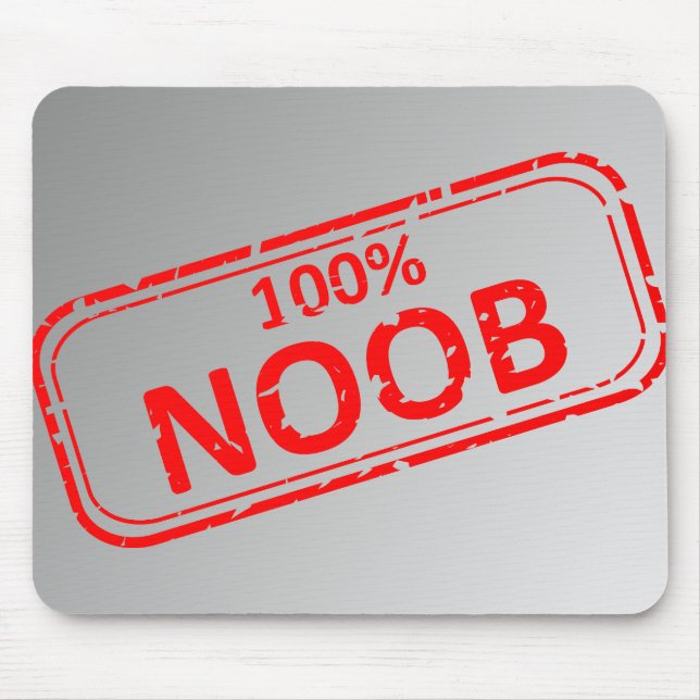 Alfombrilla De Ratón Sello de goma 100% de Noob Mousepad (Frente)