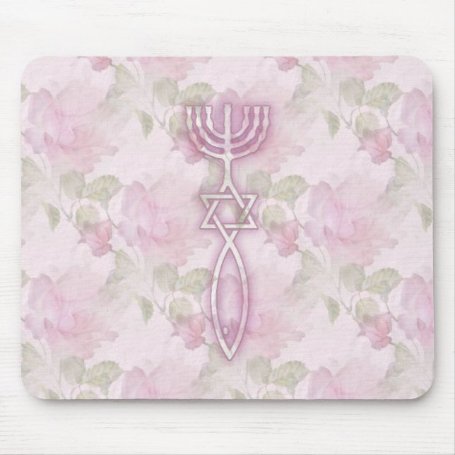 Alfombrilla De Ratón Sello mesiánico Mousepad floral (Frente)