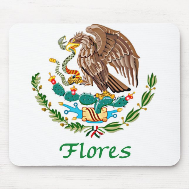 Alfombrilla De Ratón Sello nacional mexicano de Flores (Frente)