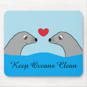 Alfombrilla De Ratón Sellos de puerto enamorados