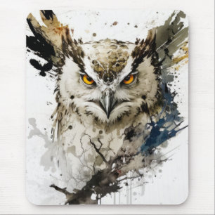 Alfombrilla De Ratón Selva de vida silvestre con retrato de aves búhas
