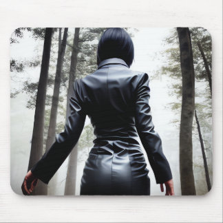 Alfombrilla De Ratón Selva Negra - chica solitario en el bosque espeluz