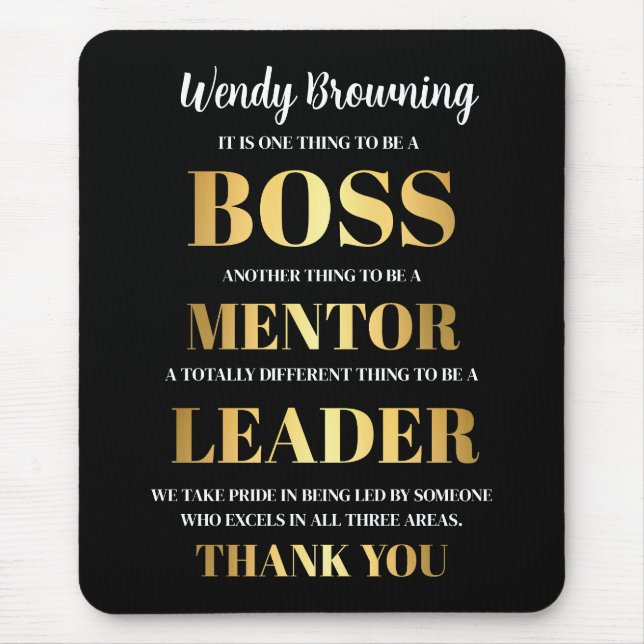 Alfombrilla De Ratón semana de la apreciación de los jefes con eleganci (Frente)