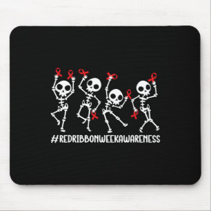 Alfombrilla De Ratón Semana de la cinta roja Conciencia Skeleton Mujere