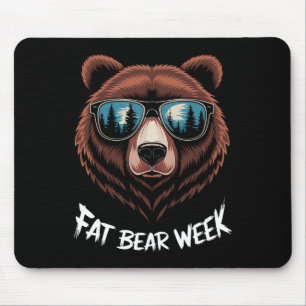 Alfombrilla De Ratón Semana Del Oso Grasoso Retro Oso Sombrillas Natura