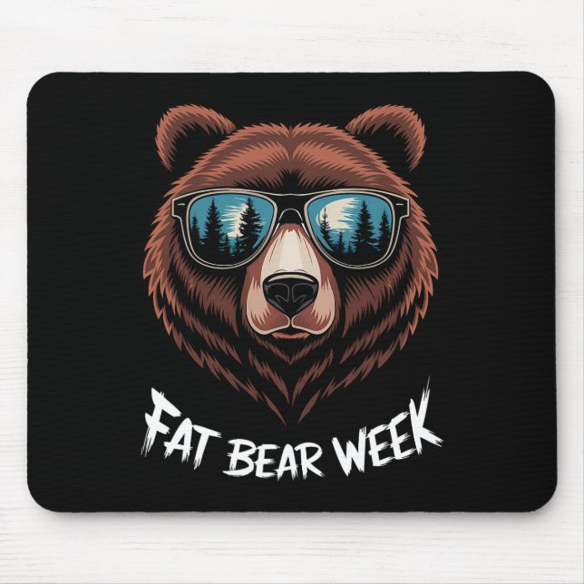Alfombrilla De Ratón Semana Del Oso Grasoso Retro Oso Sombrillas Natura (Frente)