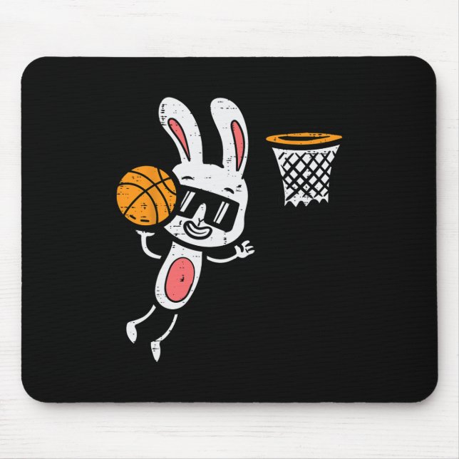 Alfombrilla De Ratón Semana Santa Bunny Basketball Dunk Deportes Niños  (Frente)
