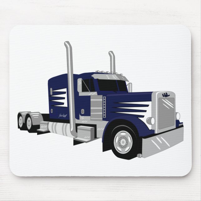 Alfombrilla De Ratón Semi Truck Dark Blue (Frente)