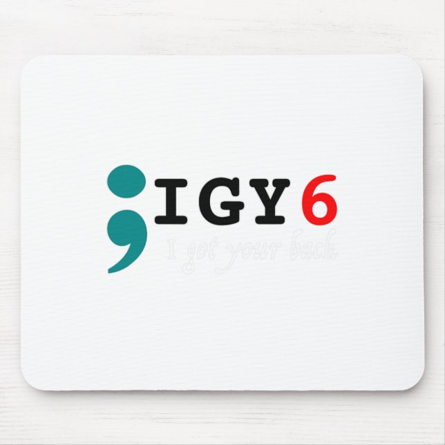 Alfombrilla De Ratón Semicolón Tengo Tu Conciencia Del Suicidio Del Ck (Frente)