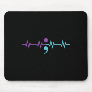 Alfombrilla De Ratón Semiolon Heartbeat Prevención del Suicidio a