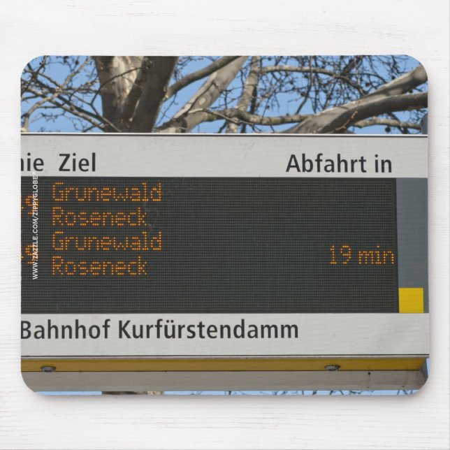 Alfombrilla De Ratón señal de parada de autobús en Berlín (Frente)