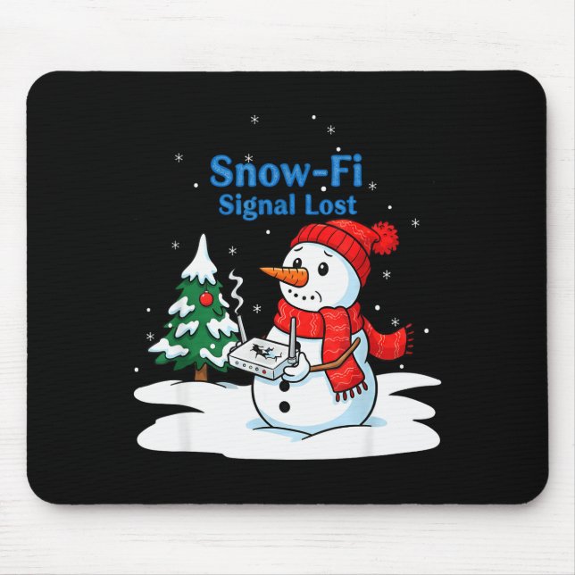 Alfombrilla De Ratón Señal de Snow-fi Perdida Funny Navidad Muñeco de N (Frente)