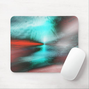 Alfombrilla De Ratón Sencilla mancha digital ciana quemada sobre el roj